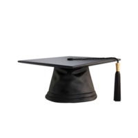 Matte Black Graduation Cap Isolated on Transparent Background png