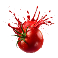 Bright Tomato Splash Effect Isolated on Transparent Background png