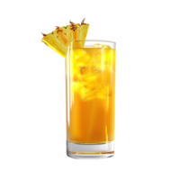 Refreshing Orange Juice in a Clear Glass with Ice Cubes png