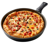 pizza in a pan on a transparent background png