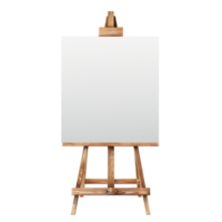 Easel with Blank Canvas - Side View Isolated on Transparent Background png