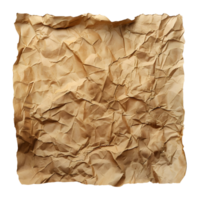 Rustic Beige Crumpled Paper Texture isolated on transparent background png