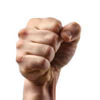 Clenched Fist in a Powerful Gesture isolated on transparent background png