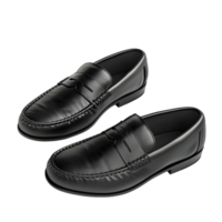 Formal Black Loafers with Subtle Texture isolated on transparent background png
