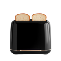 Black Toaster with Two Slices of Toasted Bread. cut out png