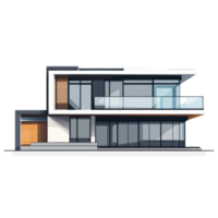 Modern Two Story House Architectural Design Rendering png