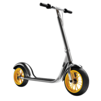 Chrome Scooter with Yellow Wheels Design png