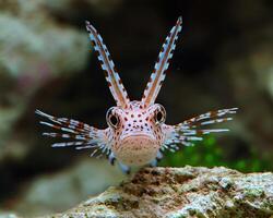 Close up of a spotted dwarf lionfish photo