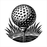 golf ball on tee vector