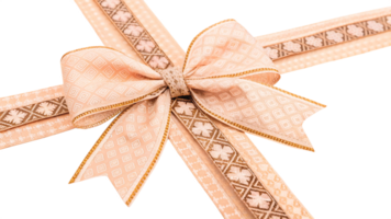 A sophisticated bow with a patterned ribbon, isolated on a transparent background png