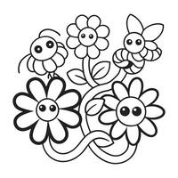 Enchanted forest fantasy scenes illustration for coloring page vector