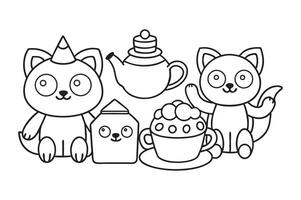 Easy and simple coloring pages for children vector