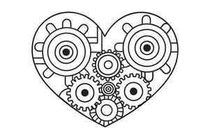 Steampunk machinery and gears for coloring books vector