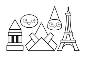Abstract and geometric coloring book pages vector