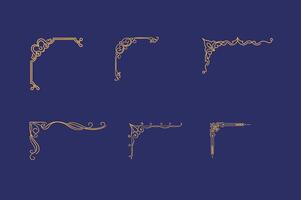 Decorative ornamental corner line set for artwork vector