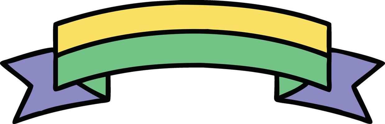 Curved Pastel Ribbon Banner Design Element Graphic