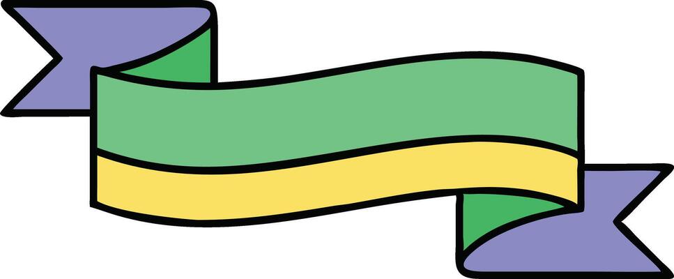Colorful Curving Banner Ribbon Design Element Illustration