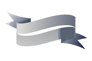 A stylized, abstract gray ribbon banner. The design is modern, elegant, and features a curved, flowing form. Perfect for a logo or decorative element. vector