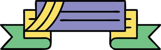 Colorful Scroll Banner with Document, Ribbon, and Lines vector