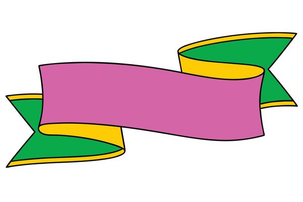 Colorful Curving Ribbon Banner Design Element Illustration