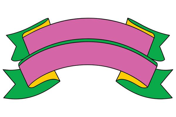 Colorful Decorative Ribbon Banner Design Element Illustration