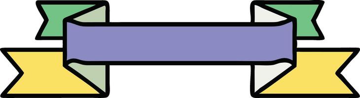 Colorful Ribbon Banner Design with Triangular Flags vector