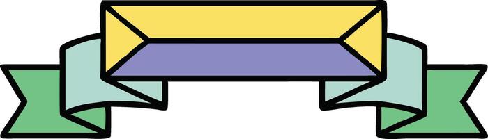 Abstract Geometric Banner Ribbon Design Element Illustration vector