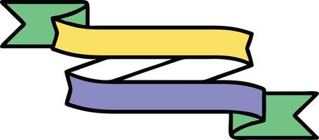 Colorful Double Ribbon Banner Scroll Design Element Illustration vector