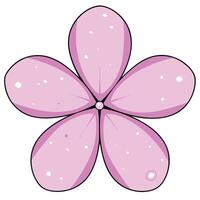 Pink Flower Illustration Five Petals, Simple Design, Cartoon Style vector