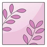 Pink Floral Design, Elegant Leaves, Botanical Pattern, Simple Square Tile, Soft Hues, Minimalist Sty vector