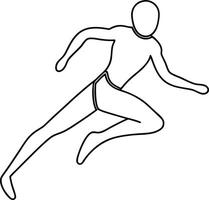 one line drawing of a person running vector