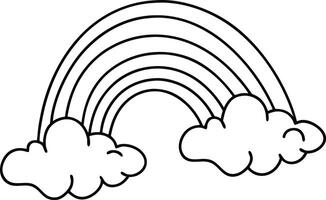one line drawing of a rainbow vector