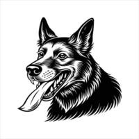 German Shepherd With Bone vector