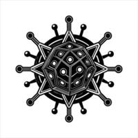 Hexagon with Digital Circuit vector