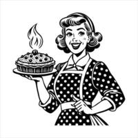 Retro Fifties Lady Housewife Free Stock vector