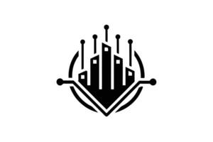 A Logo design of interconnected structures. vector