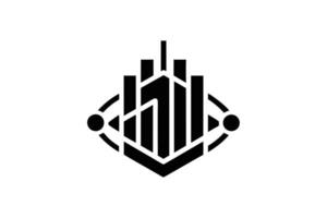 Logo design of interconnected structures. vector