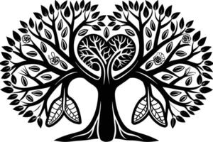 A Black and White Tree Graphic Design vector