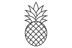 A Line drawing of a pineapple. vector