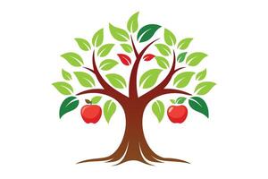 A apple tree graphic design, perfect for educational materials. vector