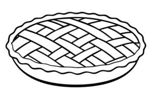 A Line Drawing of a Lattice-Top Pie vector