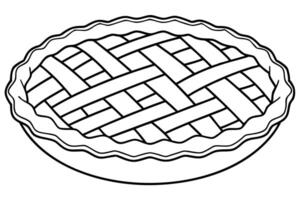 Line Drawing of a Lattice-Top Pie vector