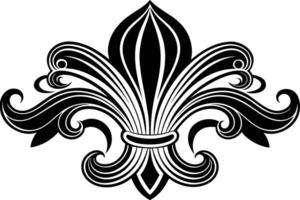 Ornate Fleur-de-lis Design in Elegant Black and White Style vector