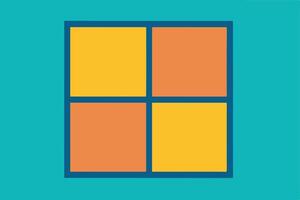 Geometric Pattern of Divided Squares in Two Complementary Colors vector