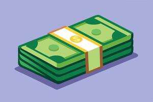 Flat Illustration of a Stack of Money vector
