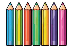 A Colorful Pencils Arranged in a Row vector