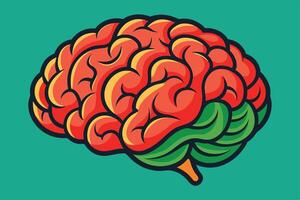 Vibrant Illustration of a Human Brain vector
