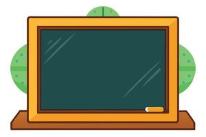 A Empty Green Chalkboard Ready for Lessons vector