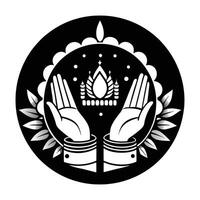Intricate, Decorative Design Featuring Intertwined Hands vector