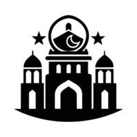 Symbolic Mosque Emblem, Perfect for Islamic Design Projects vector